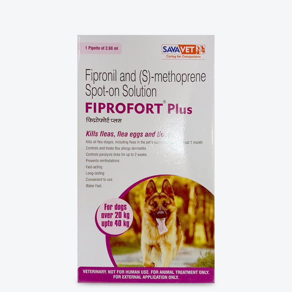 Fiprofort Plus Spot- Ticks & Fleas Solution for Dogs (20-40 kg) - Heads Up For Tails