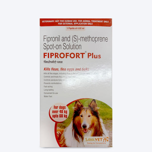 Fiprofort Plus Spot- Ticks & Fleas Solution for Dogs (40-60 kg) - Heads Up For Tails
