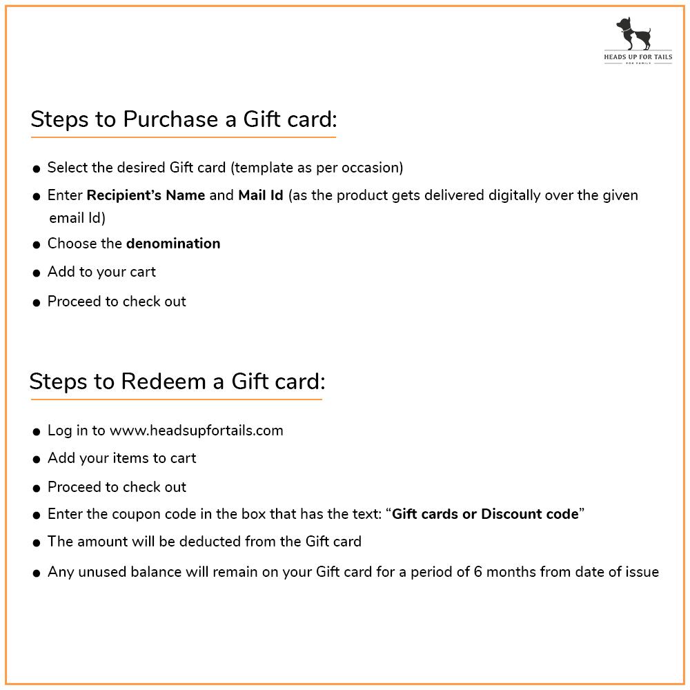 HUFT New Dog Gift Card - Heads Up For Tails