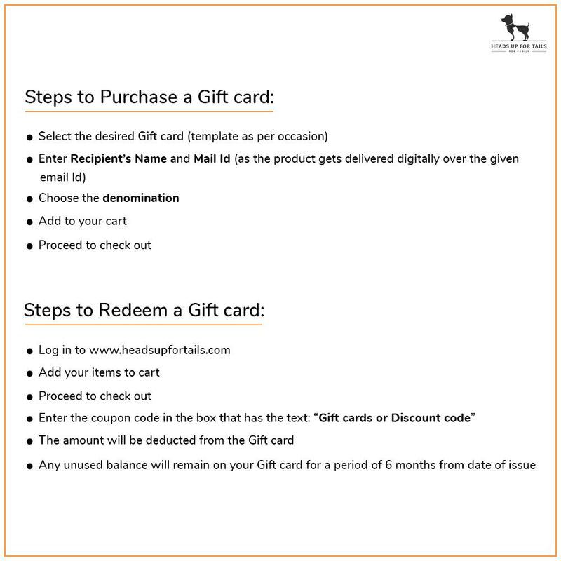 HUFT New Dog Gift Card - Heads Up For Tails