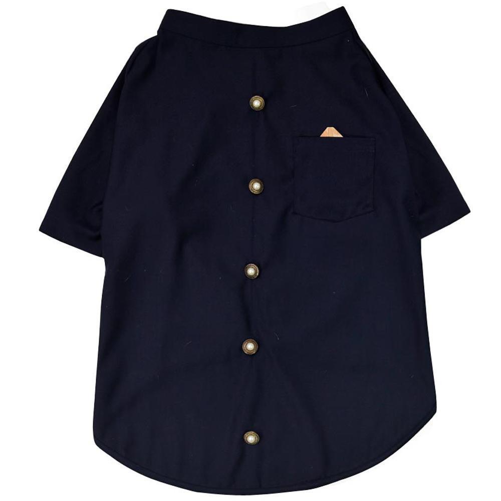 HUFT Personalised Navy Blue Bandh Gala with Pocket Square and Pearl Buttons4