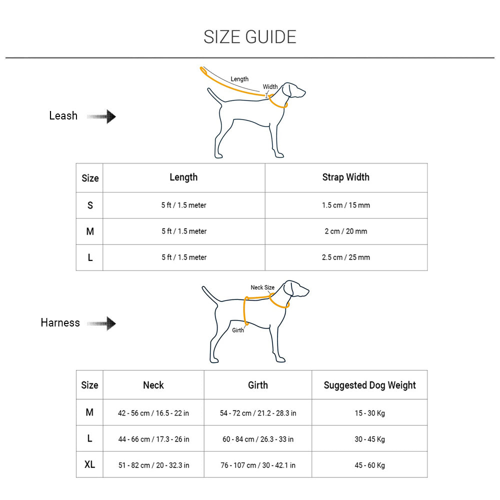 HUFT Classic H Harness And Leash Set - Orange - Heads Up For Tails