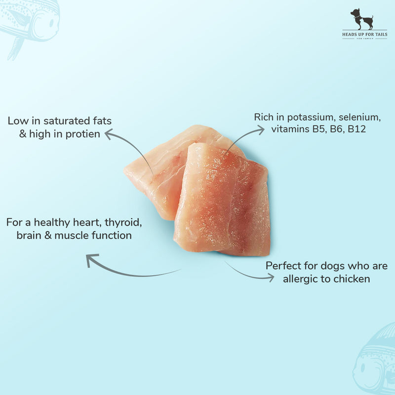 Sara's Doggie Treats Mahi Mahi Fish Jerky, 70 g, high protein, low fat, all-natural ingredients, suitable for dogs.