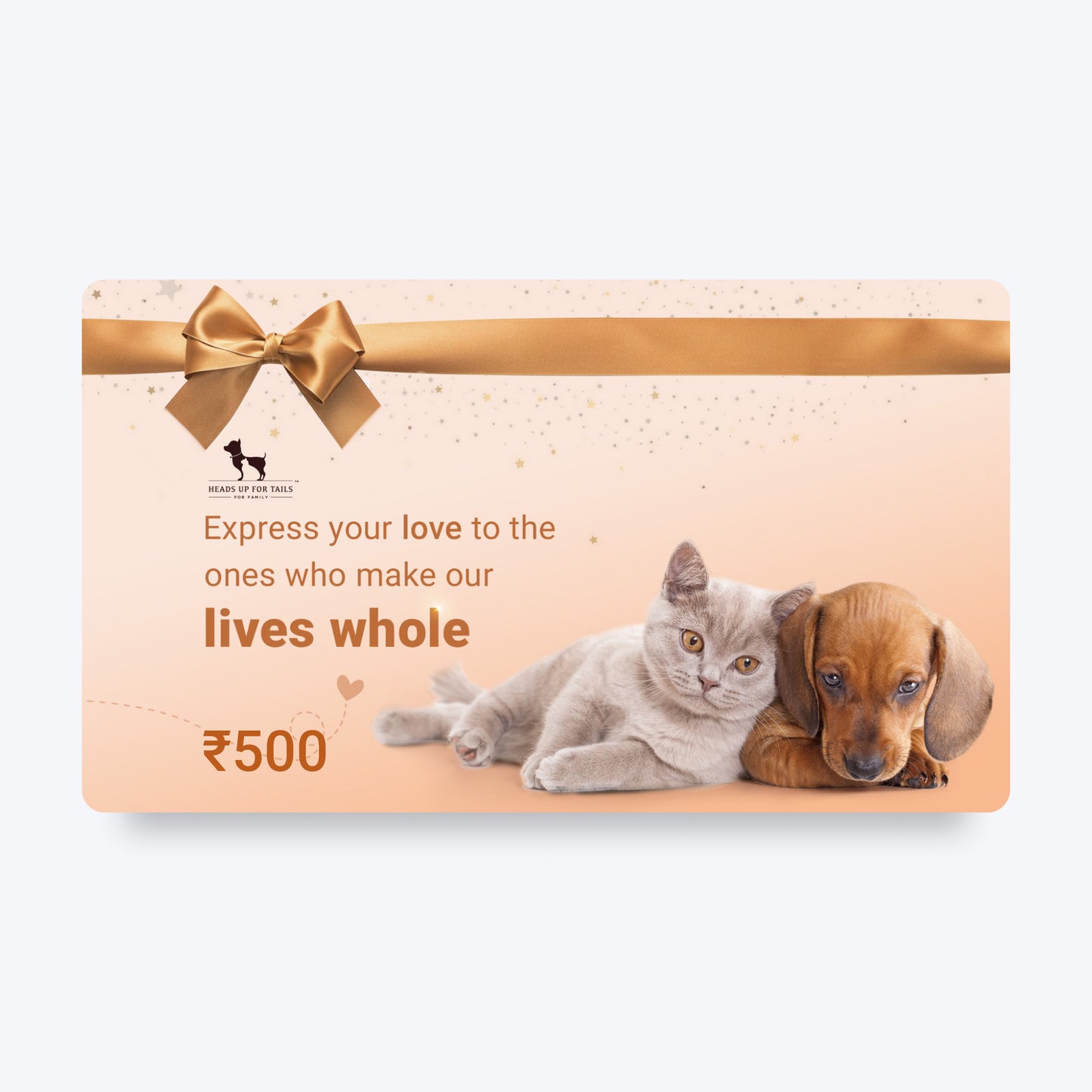 HUFT Puppy And Kitten Gift Card For Pet Parents - Heads Up For Tails