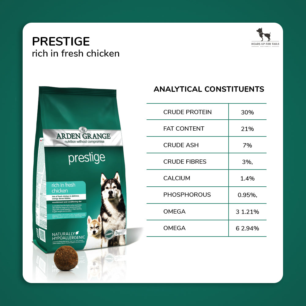 Arden Grange Adult Dog Food - Prestige - Fresh Chicken (All Breeds) - Heads Up For Tails