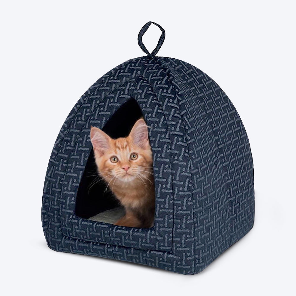 Trixie Ferris Cuddly Cave Cat Bed ( 32 x 32 x 42cm) - Blue - Heads Up For Tails