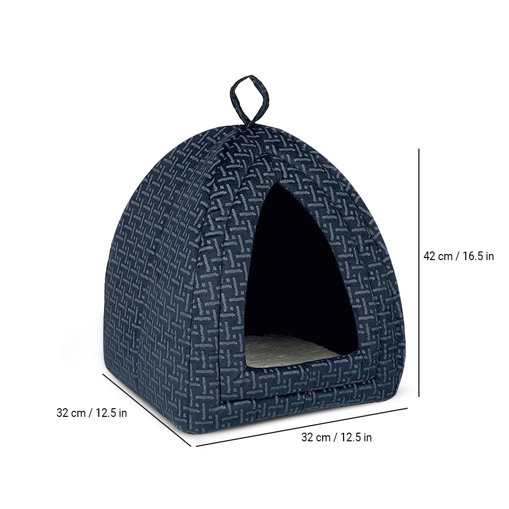 Trixie Ferris Cuddly Cave Cat Bed ( 32 x 32 x 42cm) - Blue - Heads Up For Tails