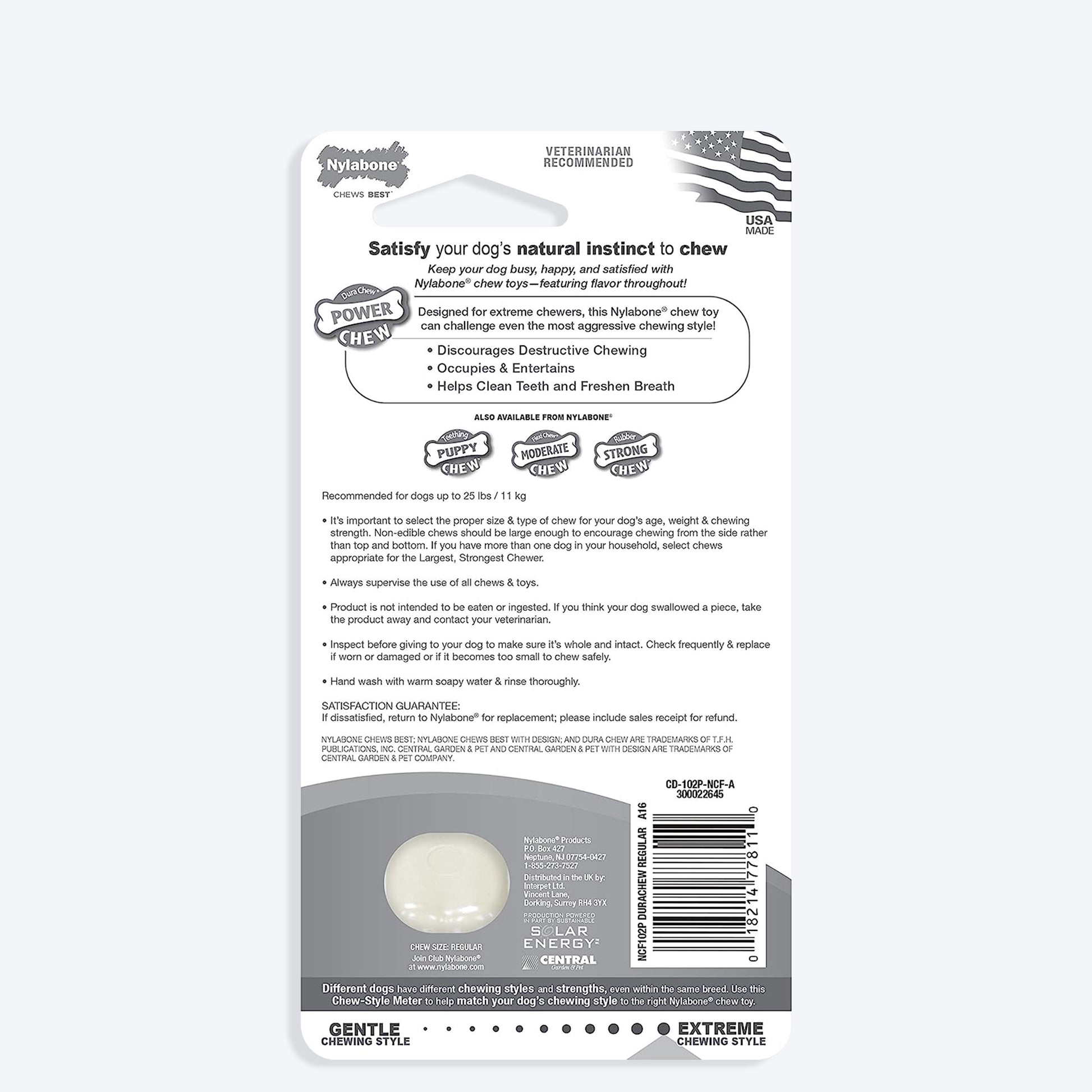 Nylabone Power Chicken Extreme Chew Bone Toy For Dog - Regular - Heads Up For Tails