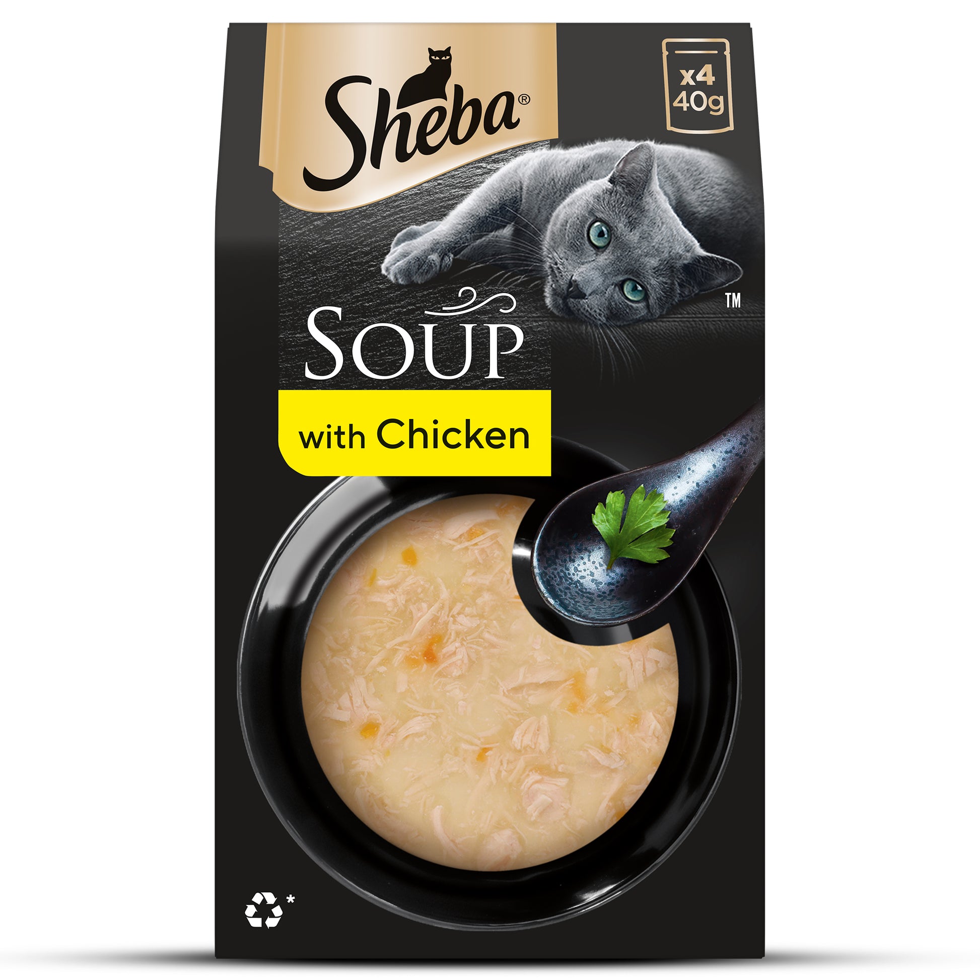 Sheba Soup With Chicken Wet Food For Cat - 40 gm x 4 pcs - Heads Up For Tails