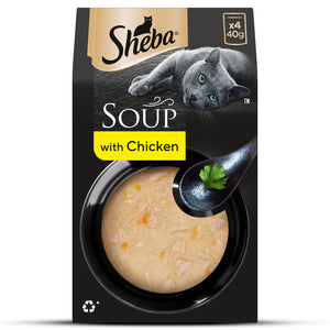 Sheba Soup With Chicken Wet Food For Cat - 40 gm x 4 pcs - Heads Up For Tails