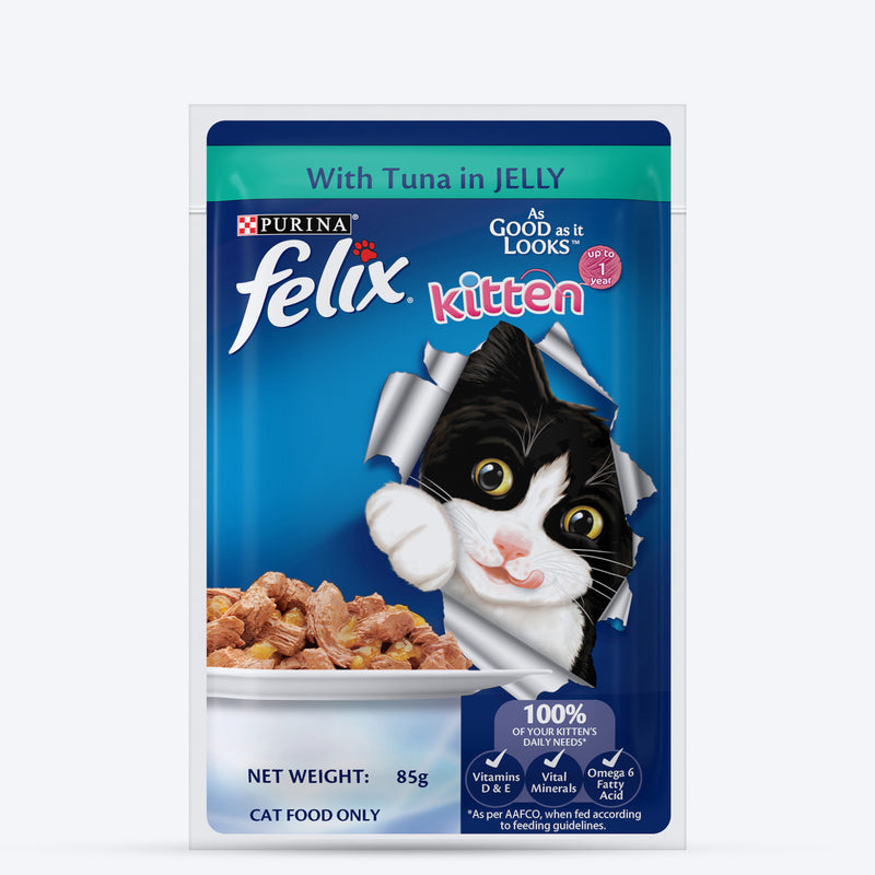 Purina Felix With Tuna In Jelly Kitten Wet Food - 85 g - Heads Up For Tails