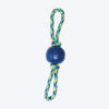 Zeus Fitness TPR & Rope Ball Tug With 2 Hand Loops Fetch Dog Toy - Green/Blue - Heads Up For Tails