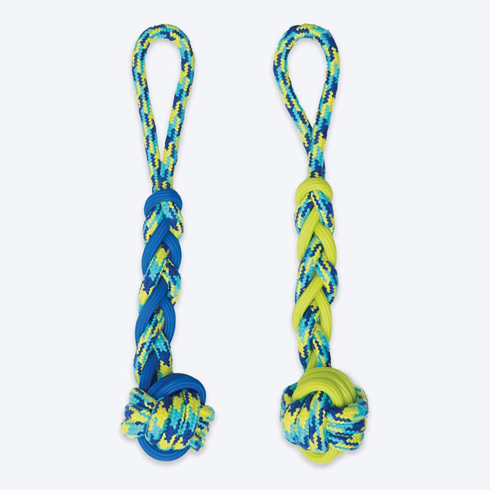 Zeus Fitness Rope & TPR Ball Tug Fetch Dog Toy - Green/Blue_01