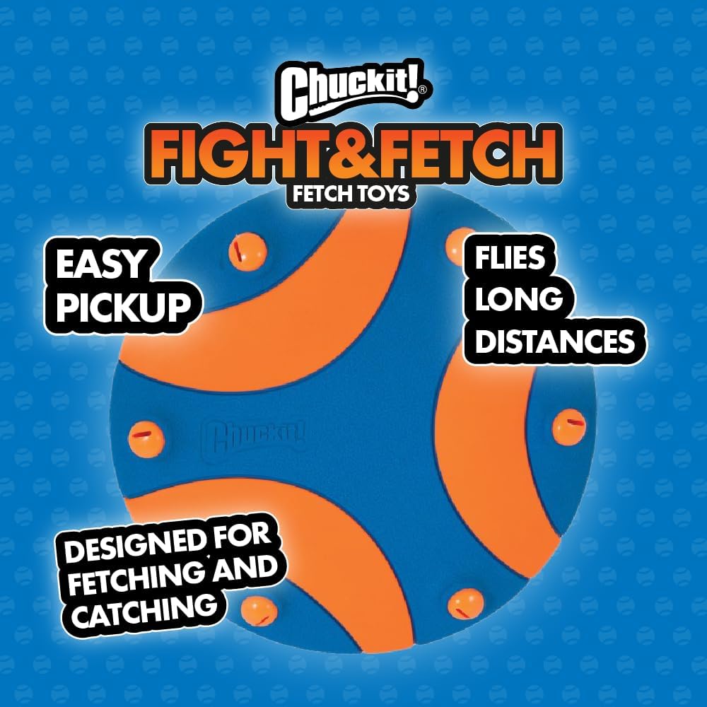 Chuckit! Whistle Flight Dog Toy - Orange & Blue - Heads Up For Tails