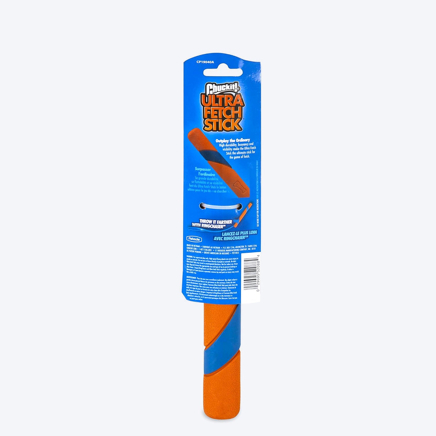 Chuckit! Ultra Fetch Stick Dog Toy - Orange & Blue - Heads Up For Tails