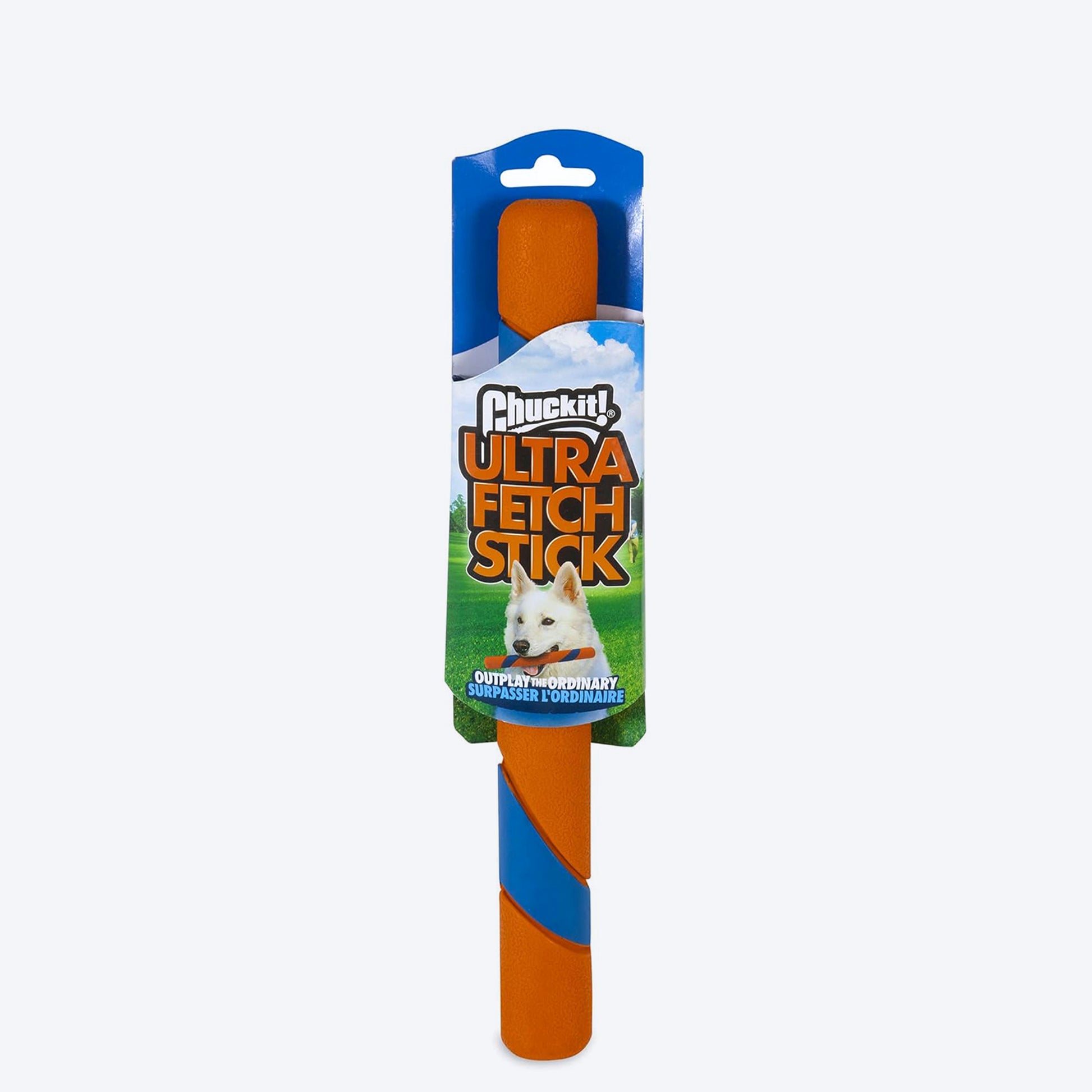 Chuckit! Ultra Fetch Stick Dog Toy - Orange & Blue - Heads Up For Tails