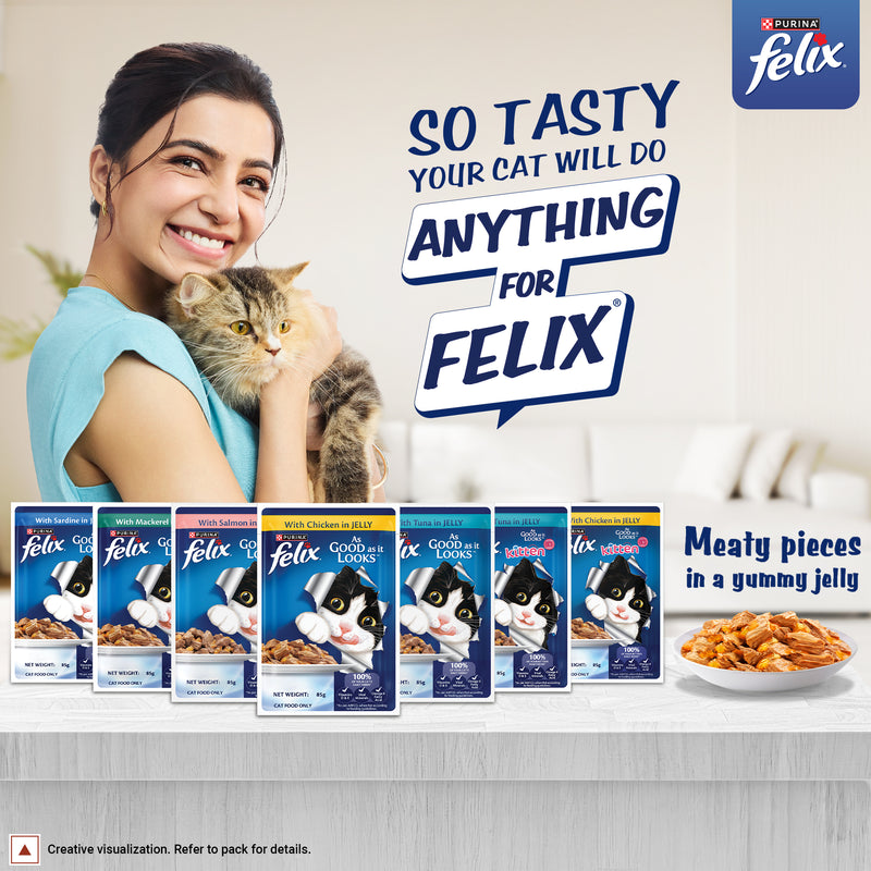 Purina Felix With Chicken In Jelly Kitten Wet Food - 85 g - Heads Up For Tails