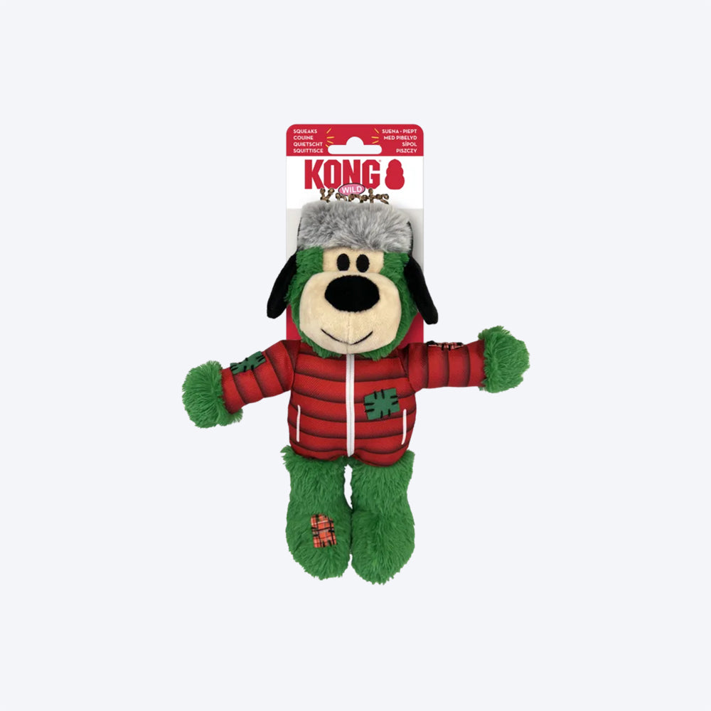 KONG Holiday Wild Knots Bear Rope Dog Toy - Assorted - Heads Up For Tails