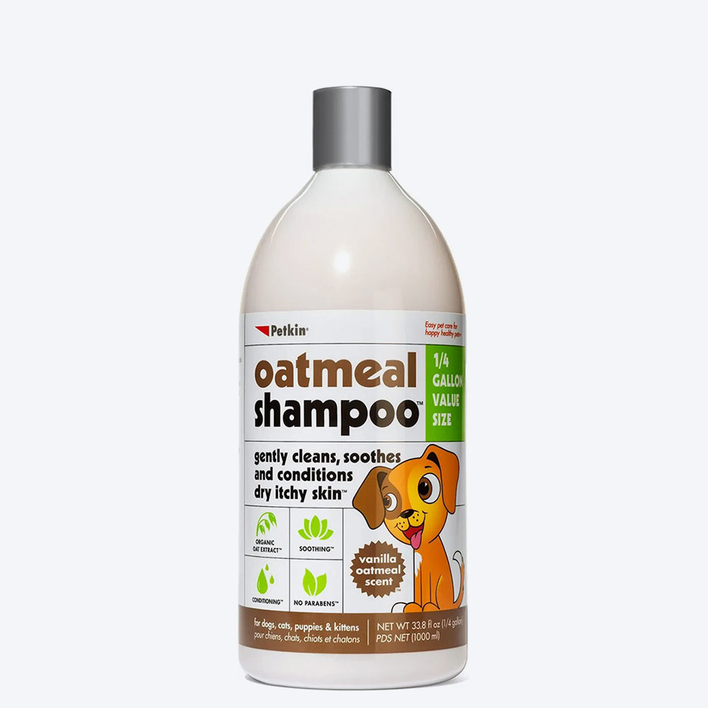 Petkin Oatmeal Shampoo For Pets - Vanilla Oatmeal - 1000 ml - Heads Up For Tails