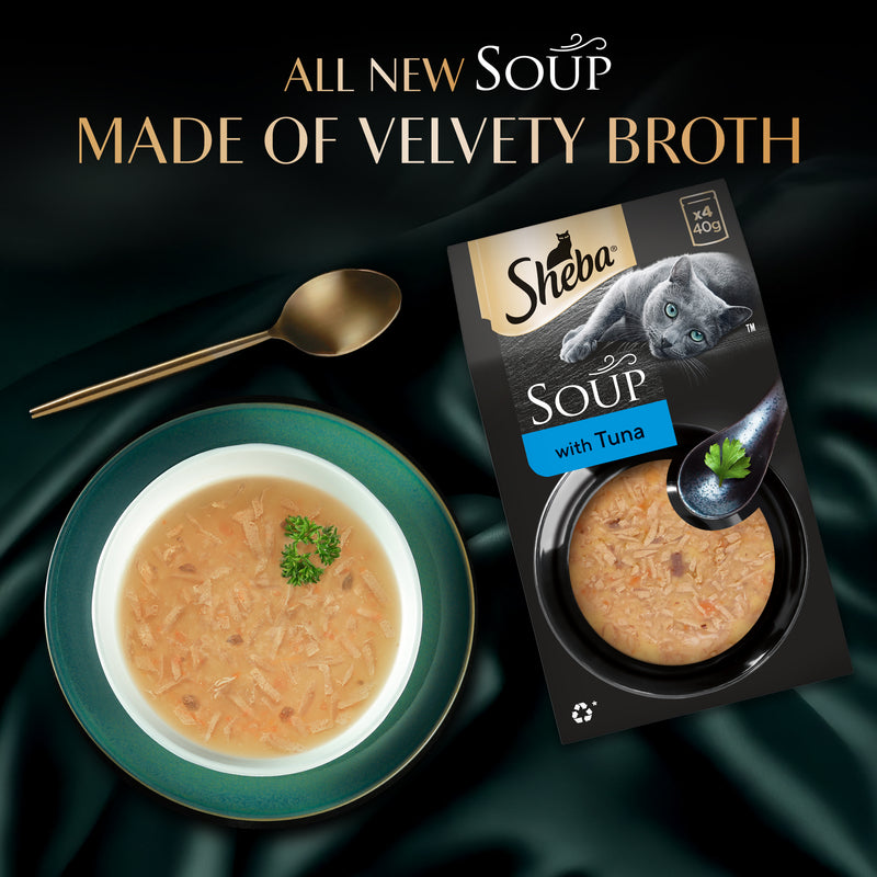 Sheba Soup With Tuna Wet Food For Cat - 40 gm x 4 pcs - Heads Up For Tails