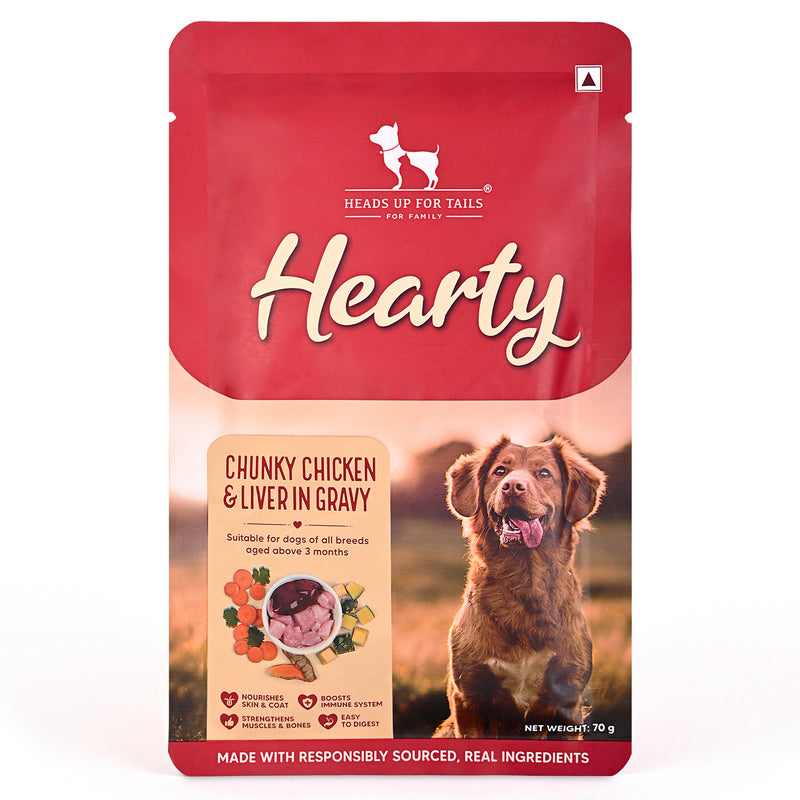Hearty Chunky Chicken & Liver in Gravy Wet Dog Food 70g