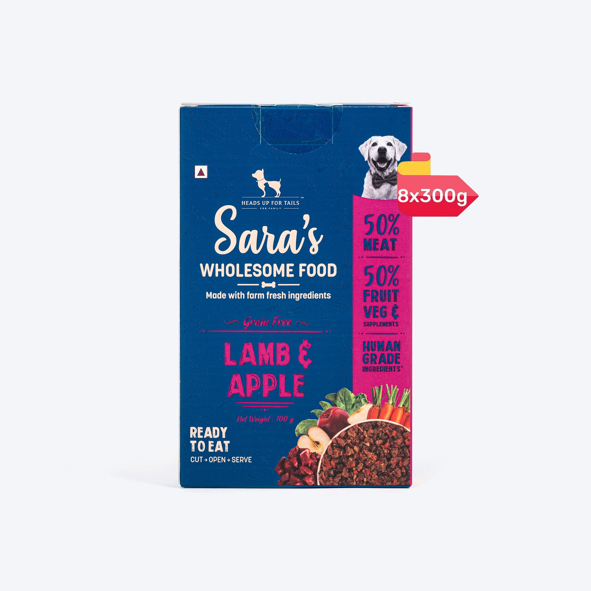 HUFT Sara's Wholesome Food - Grain-Free Lamb And Apple Dog Food - Heads Up For Tails