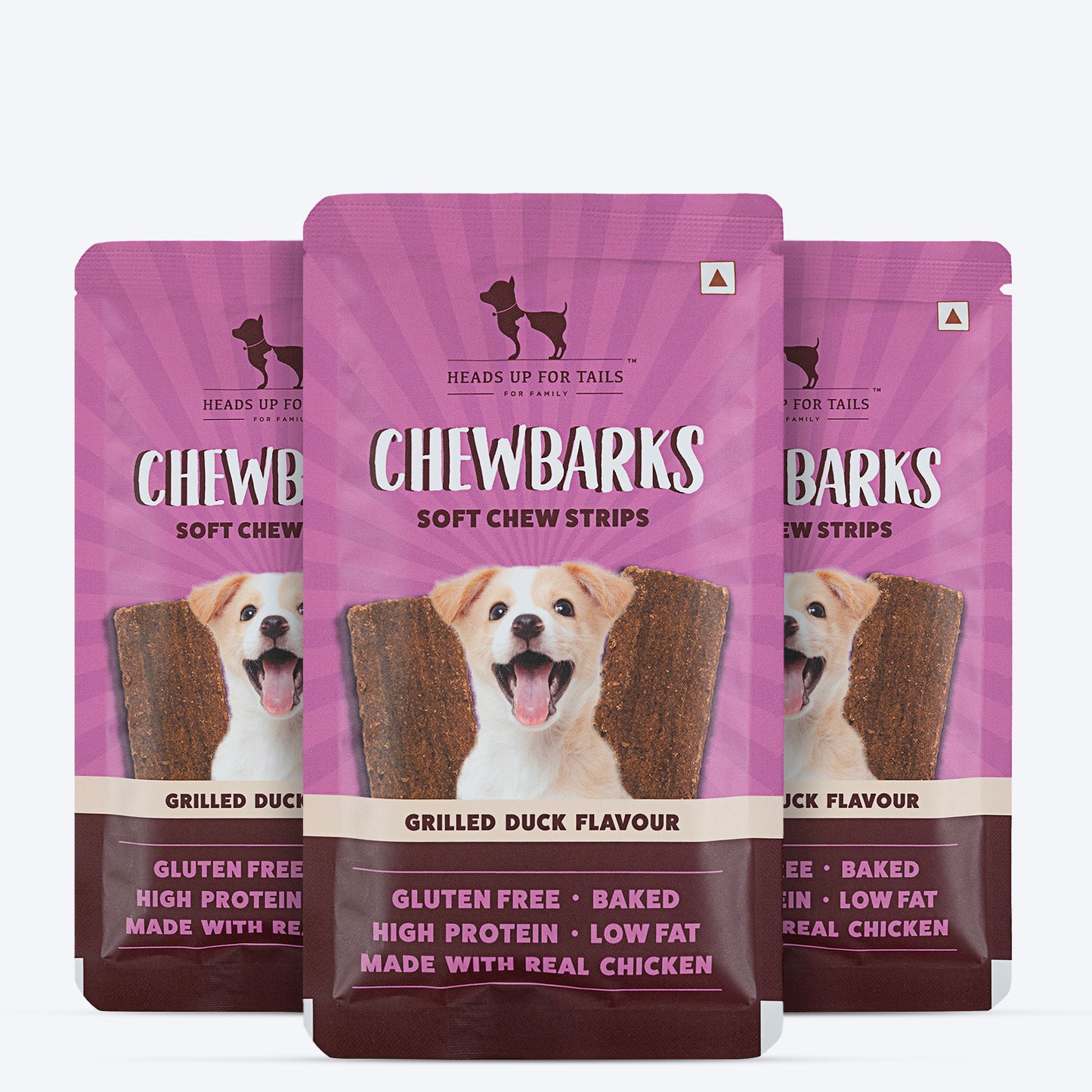 HUFT Chewbarks Grilled Duck Soft Chew Strips Treat For Dogs - 30g - Heads Up For Tails