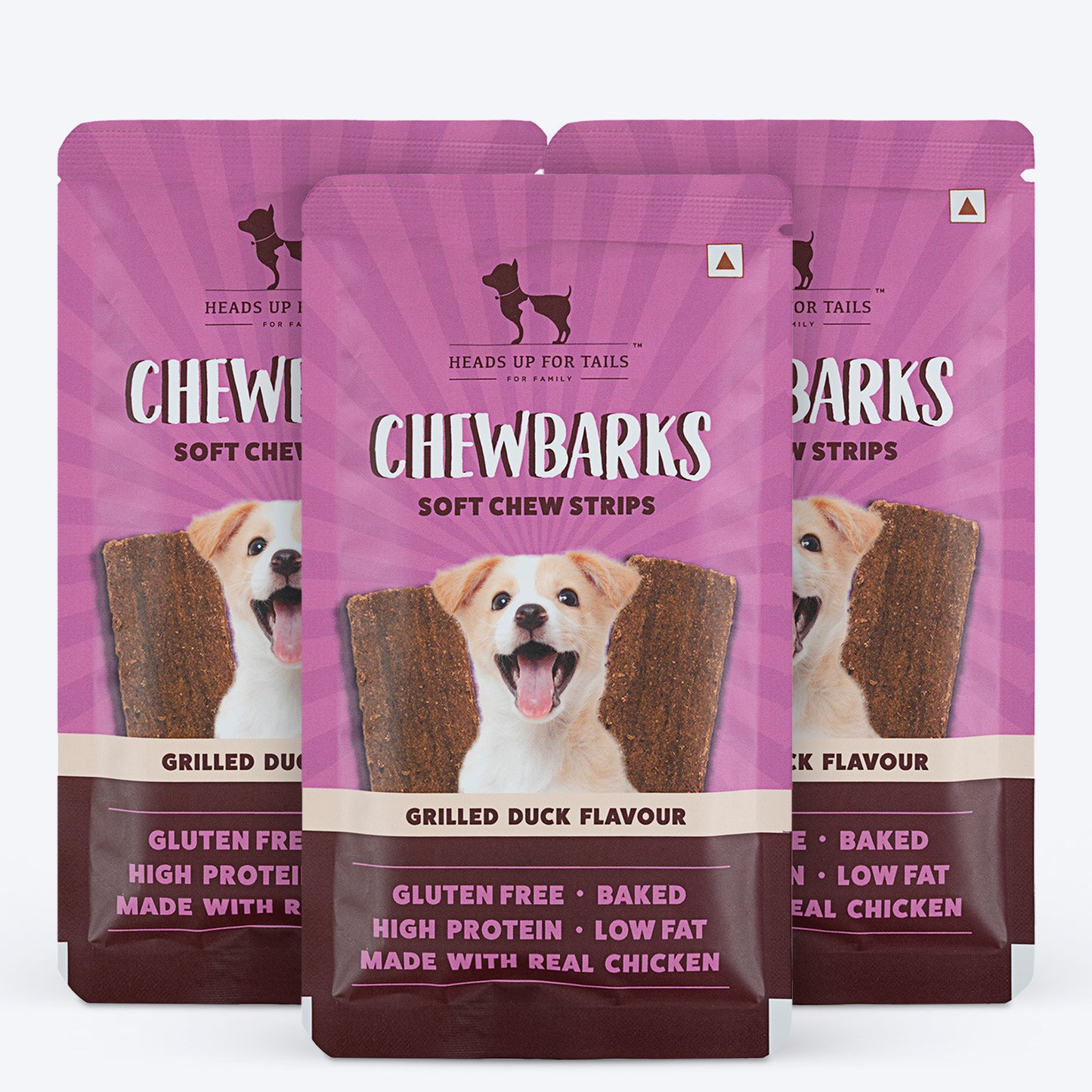 HUFT Chewbarks Grilled Duck Soft Chew Strips Treat For Dogs - 30g