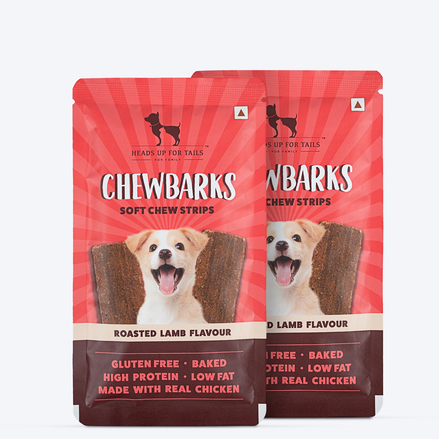 HUFT Chewbarks Roasted Lamb Soft Chew Strips Treat For Dogs - 30g - Heads Up For Tails