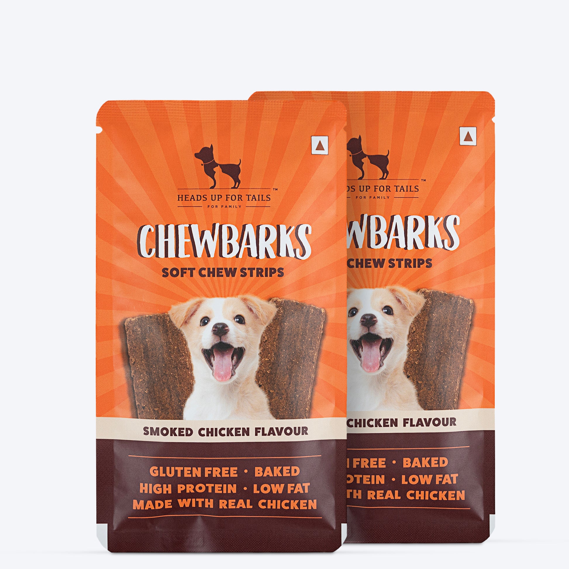HUFT Chewbarks Smoked Chicken Soft Chew Strips Treat For Dogs - 30g - Heads Up For Tails