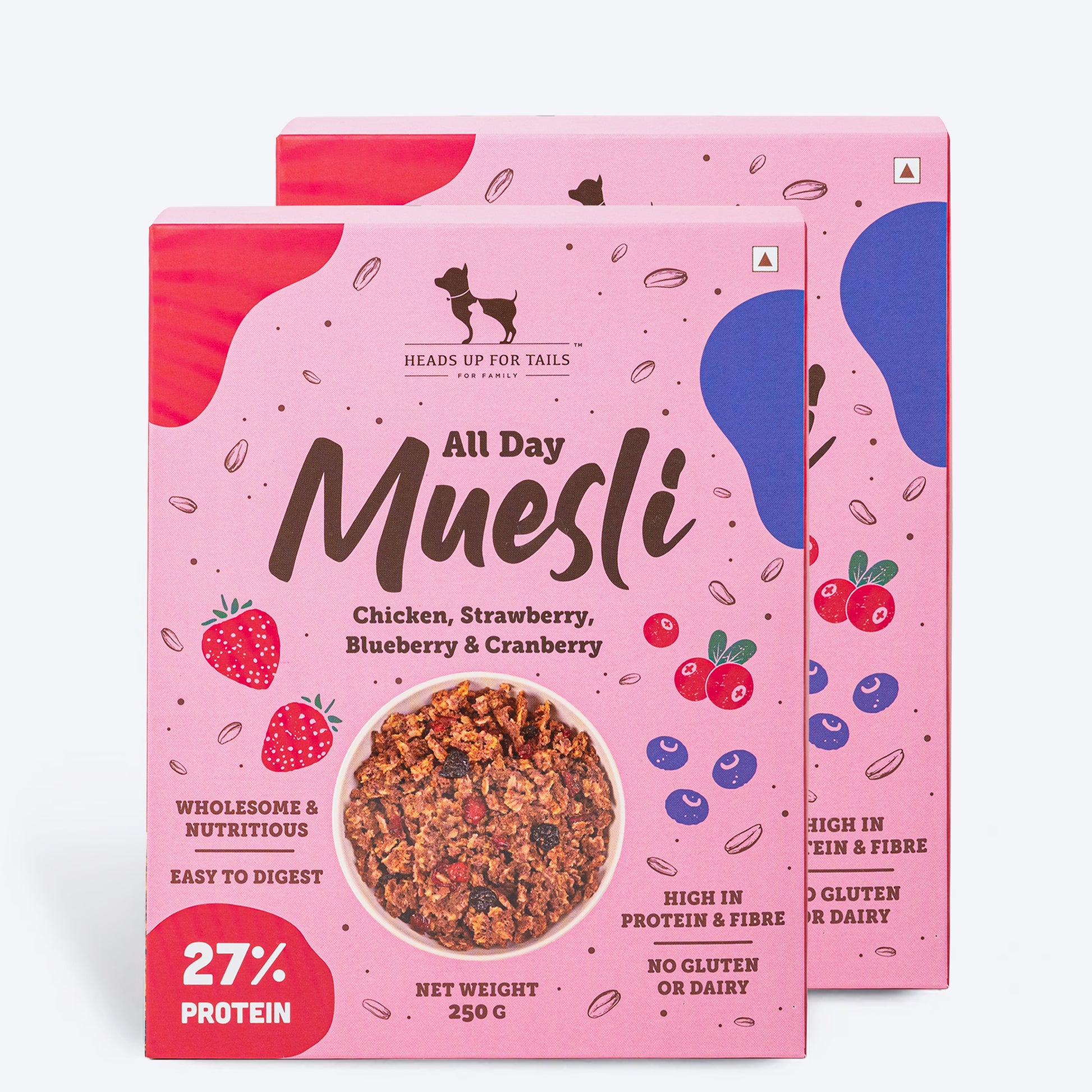 HUFT All Day Muesli with Strawberry, Blueberry and Cranberry Doggie Treats - 250 g - Heads Up For Tails