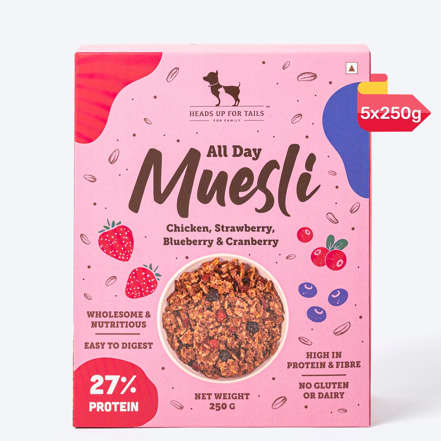 HUFT All Day Muesli with Strawberry, Blueberry and Cranberry Doggie Treats - 250 g