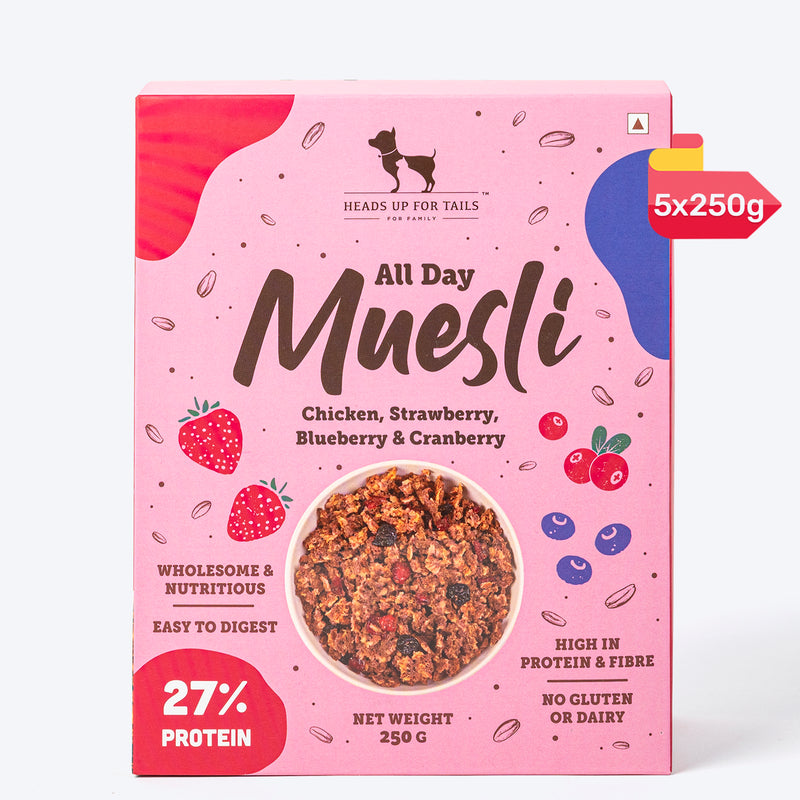 HUFT All Day Muesli with Strawberry, Blueberry and Cranberry Doggie Treats - 250 g - Heads Up For Tails