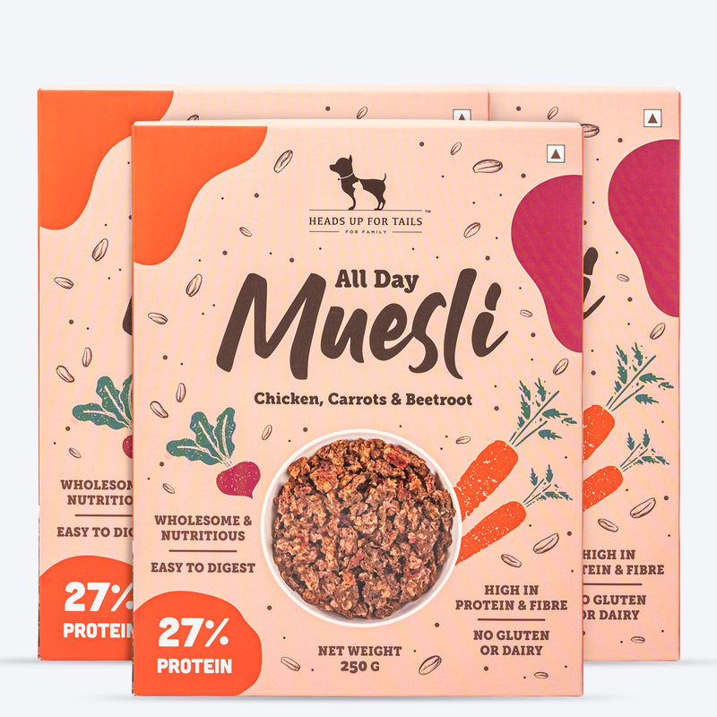 HUFT All Day Muesli with Chicken, Carrots and Beetroot Doggie Treats - 250 g - Heads Up For Tails