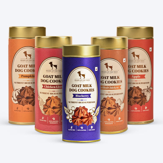 HUFT Goat Milk Cookies With All Flavors Combo For Dog - Each 200 g - Heads Up For Tails