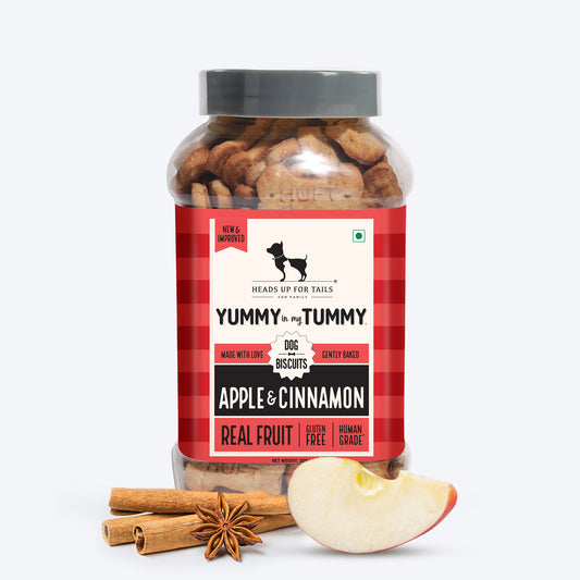 HUFT Yummy In My Tummy Apple & Cinnamon Vegetarian Gluten Free Dog Biscuit - Heads Up For Tails