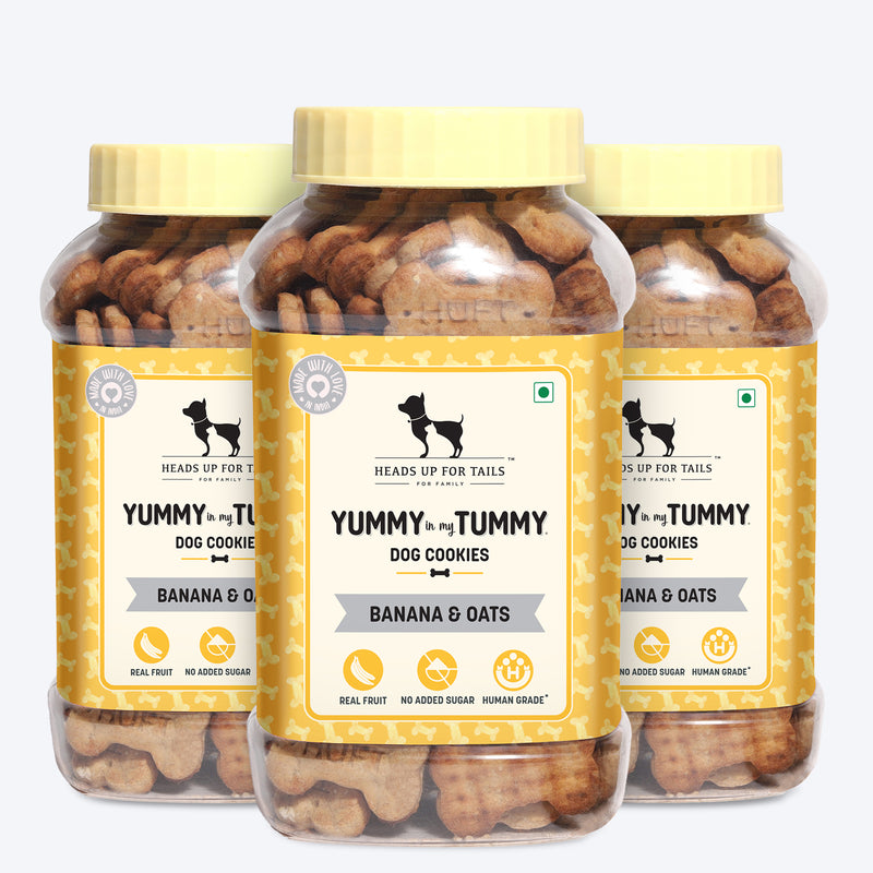 HUFT YIMT Banana & Oats Vegetarian Dog Biscuits - Heads Up For Tails