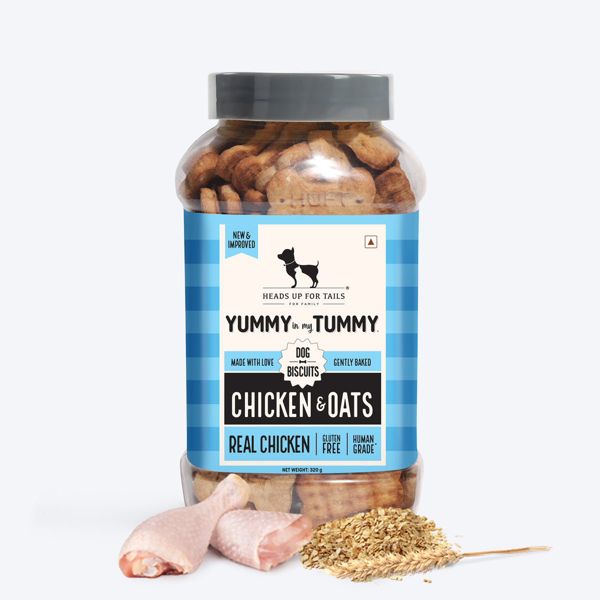 HUFT Yummy In My Tummy Chicken &amp; Oats Gluten-Free Biscuits, Low-Calorie, Gluten-Free, Oven-Baked