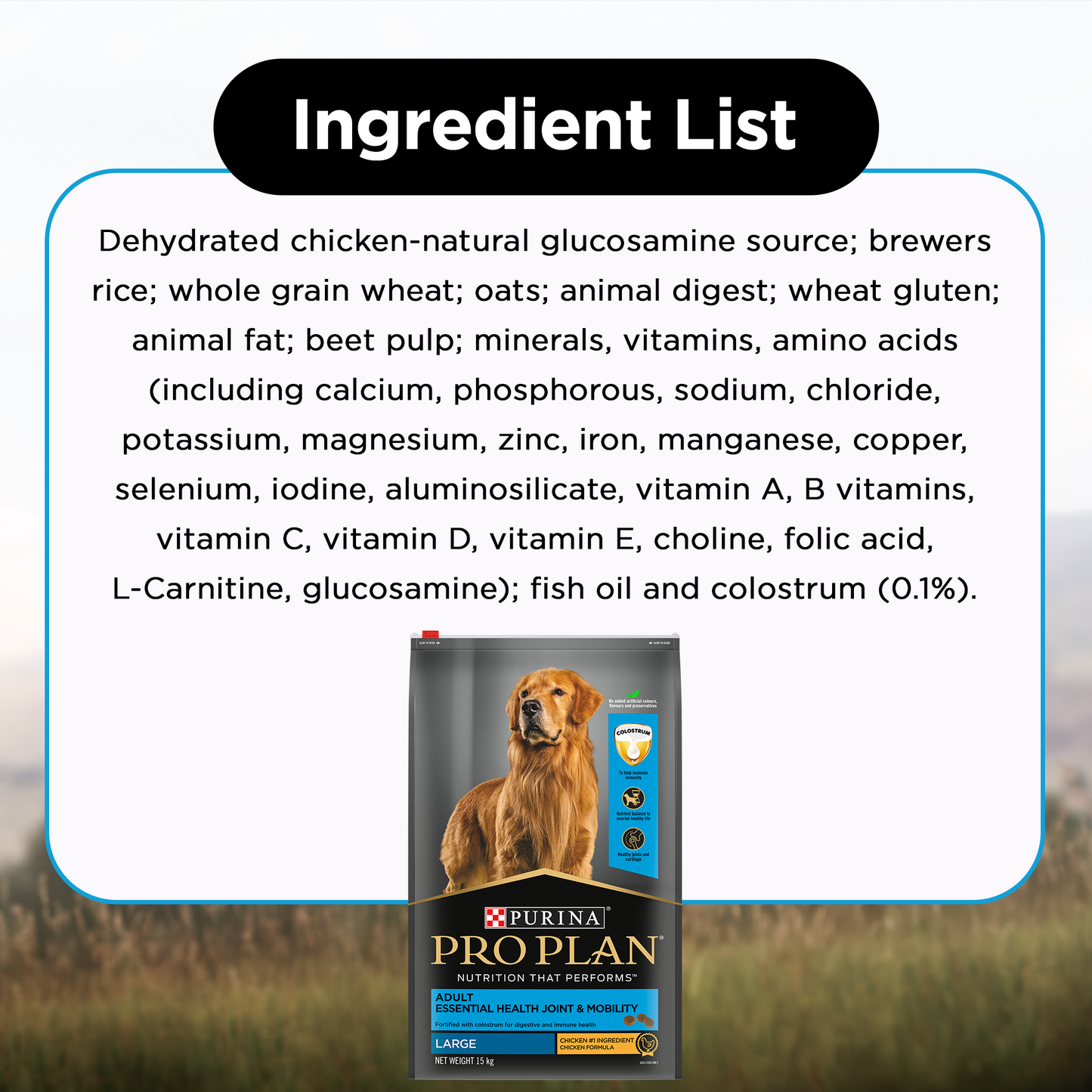 PURINA PRO PLAN Essential Health Joint & Mobility Large Breed Dry Food For Adult Dog - Heads Up For Tails