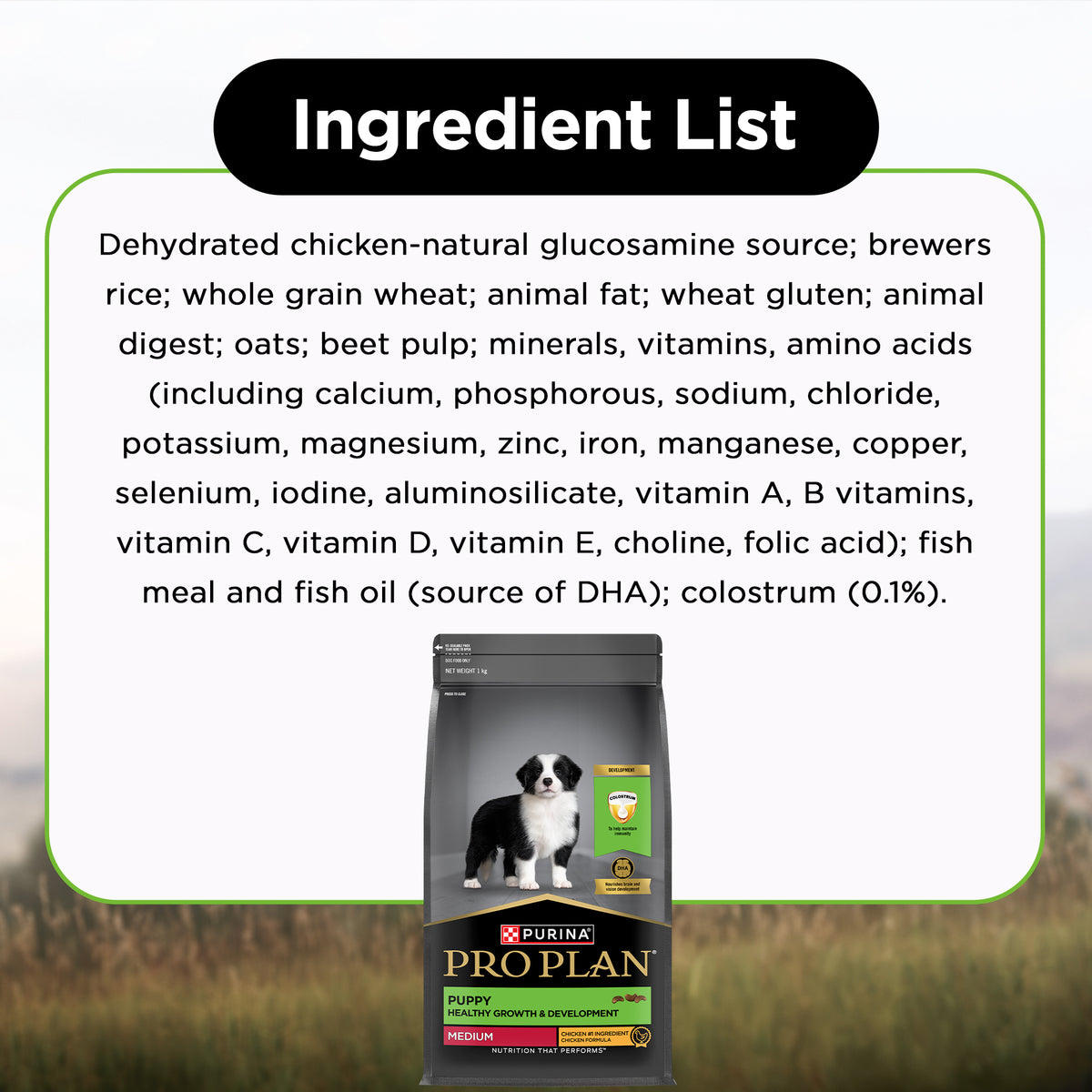 PURINA PRO PLAN Medium Breed Dry Food For Puppy - Heads Up For Tails