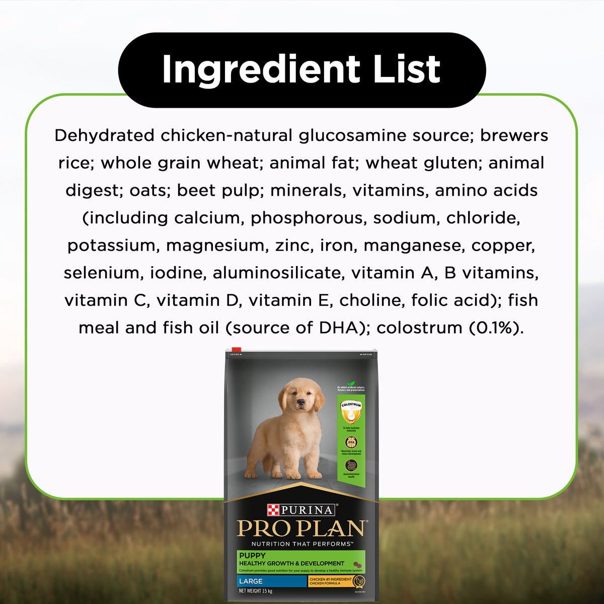 PURINA PRO PLAN Large Breed Dry Food For Puppy - Heads Up For Tails