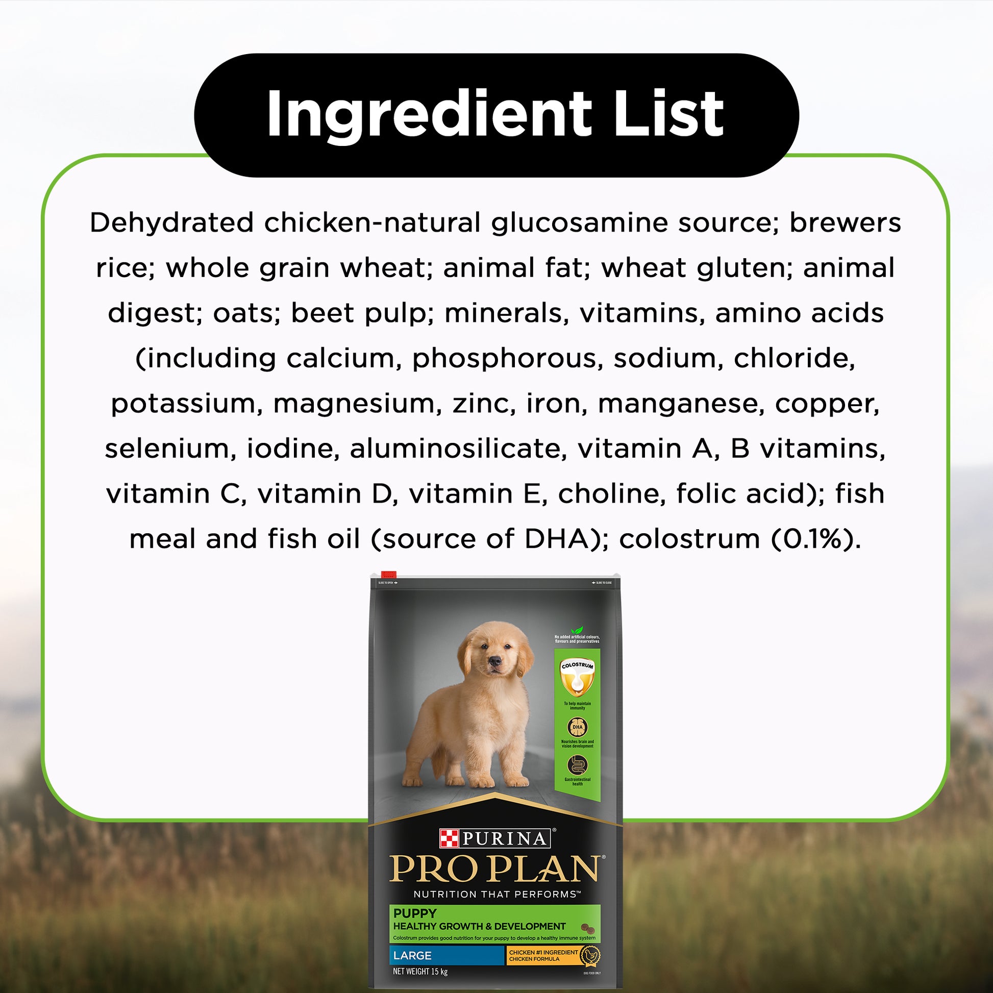 PURINA PRO PLAN Large Breed Dry Food For Puppy - Heads Up For Tails