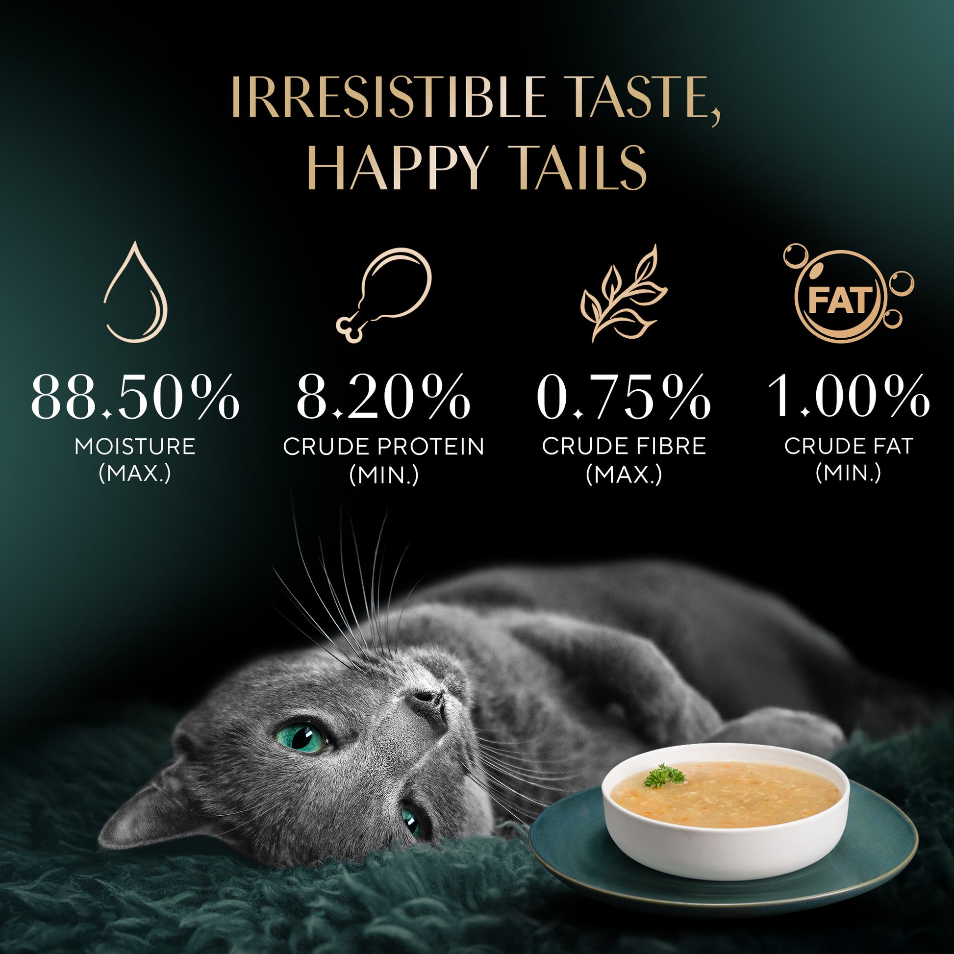 Sheba Soup With Chicken Wet Food For Cat - 40 gm x 4 pcs - Heads Up For Tails