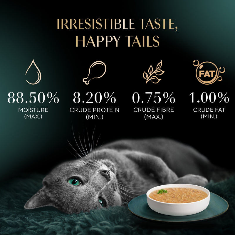 Sheba Soup With Tuna Wet Food For Cat - 40 gm x 4 pcs - Heads Up For Tails
