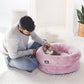 HUFT Elevated Furry Donut Bed For Cat & Puppy - Pink