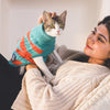 HUFT Snug Stripes Sweater For Cat - Turquoise & Orange_02