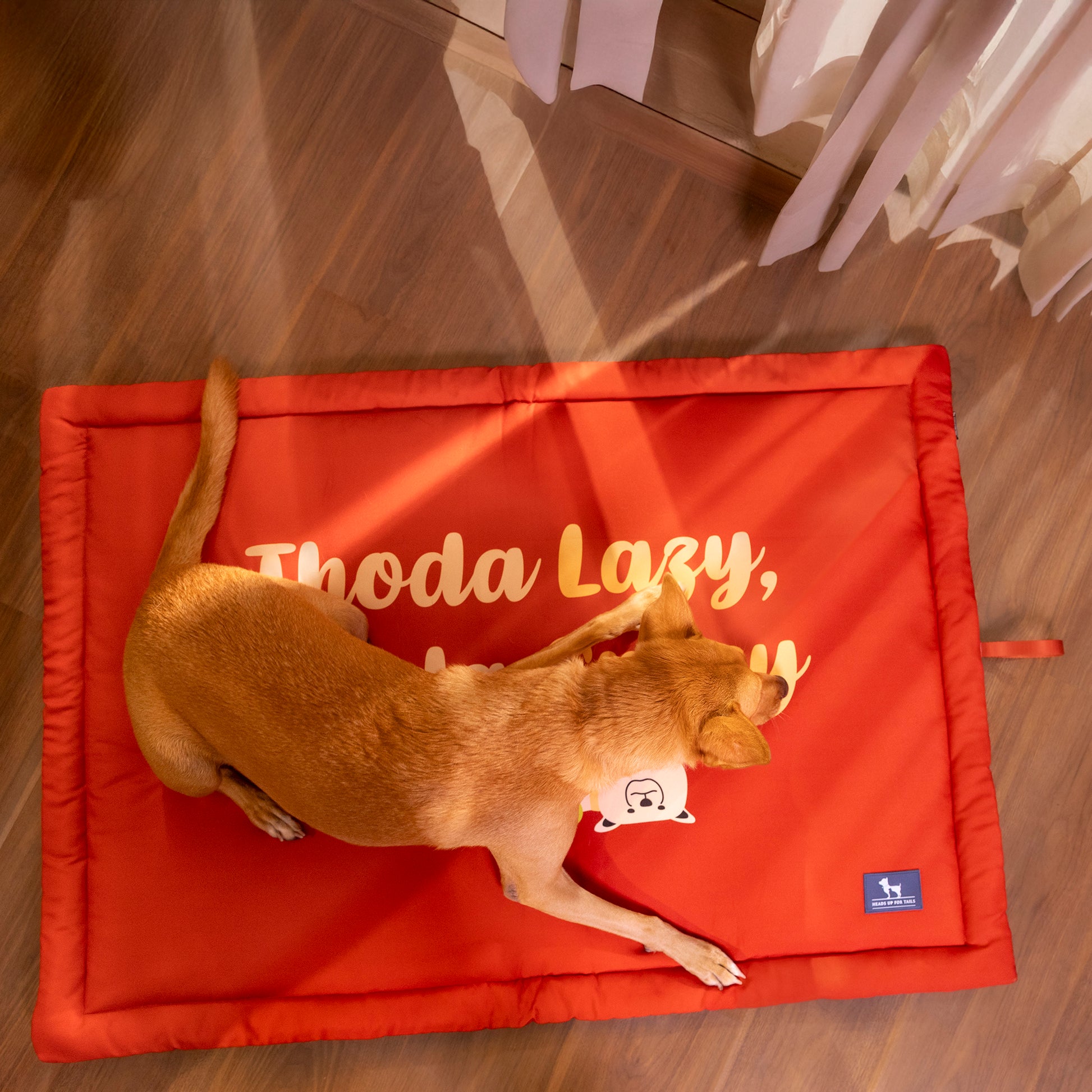 HUFT Thoda Lazy Thoda Crazy Mat For Dog - Rust - Heads Up For Tails