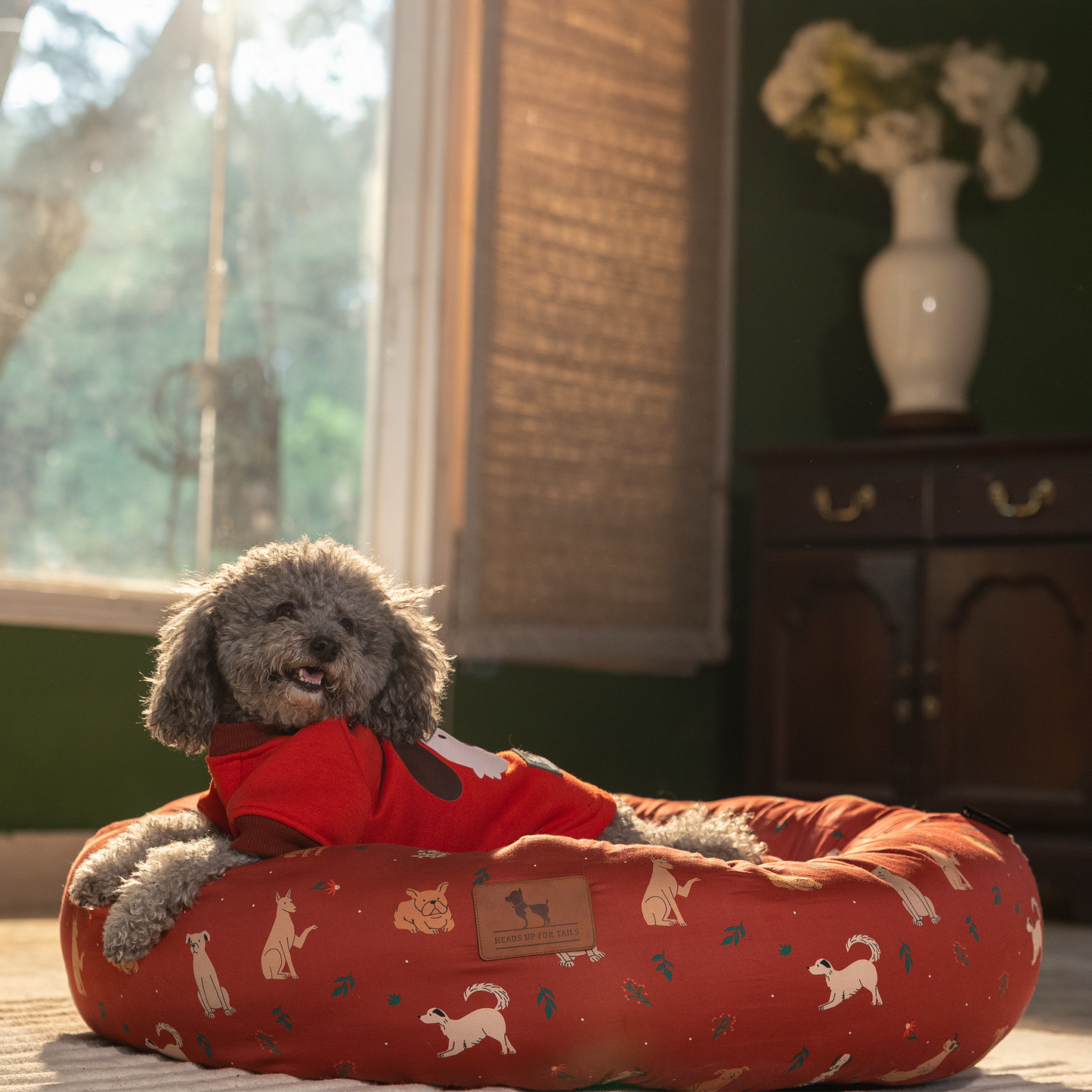HUFT Bloom Buddies Donut Bed For Dog - Rust - Heads Up For Tails