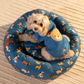 HUFT Bark & Bloom Donut Bed For Dog - Blue - Heads Up For Tails