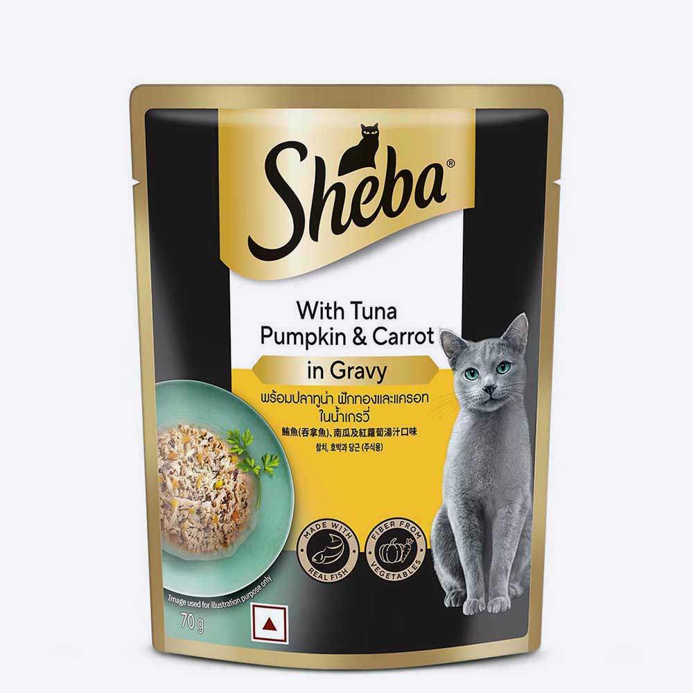 Sheba Rich Premium (1+ Years) Tuna Pumpkin & Carrot In Gravy Adult Wet Cat Food - 70 gm Packs
